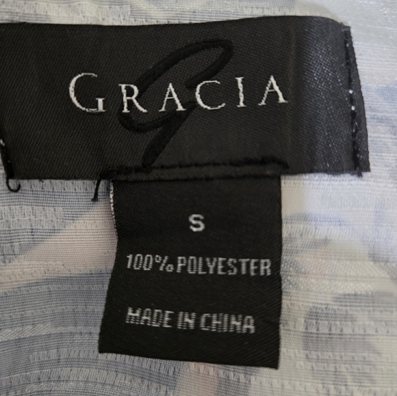 Gracia Blue and White Midi Shirt Dress Sz Small - Picture 14 of 14